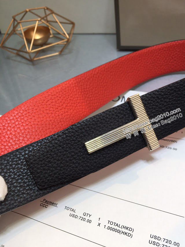 TOM FORD商務男士皮帶 湯姆福特雙面小牛皮腰帶  jjp1880